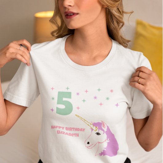 魔法のユニコーン ガールズバースデー Tシャツ