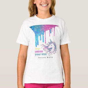 魔法のユニコーン グリッターTシャツ Tシャツ