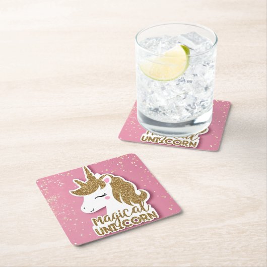 魔法のユニコーン スクエアペーパーコースター (インサイチュ)