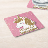 魔法のユニコーン スクエアペーパーコースター (アングル)