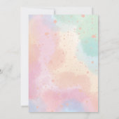 魔法のユニコーン ピンク 水彩 1歳 誕生日 サンキューカード (裏面)