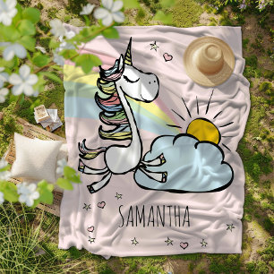 魔法のユニコーン フリースブランケット