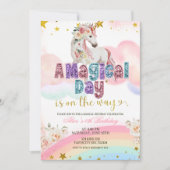 魔法のユニコーン マジカルデイがやってくる誕生日 招待状 (正面)