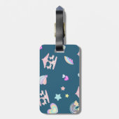 魔法のユニコーン レインボー カルーセル パターン 誕生日 ラゲッジタグ (裏面縦)