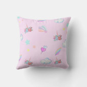 魔法のユニコーン レインボー グラデーション バースデーパーティー クッション (裏面)