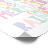 魔法のユニコーン、妖精、メイド、虹のプリント ポスター (角)