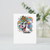 魔法のユニコーン - 幻想的でユーモアたっぷりのクリーチャー ポストカード (スタンド正面)