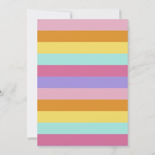 魔法のユニコーン、星と虹の誕生日パーティー 招待状 (裏面)