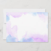 魔法のユニコーン 紫 水彩画 誕生日パーティー 招待状 (裏面)