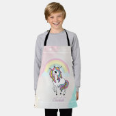 魔法のユニコーン，虹，星 エプロン (着用した状態)