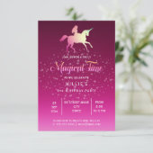 魔法のユニコーン | 誕生日パーティー招待状 招待状 (スタンド正面)