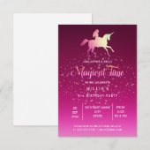 魔法のユニコーン | 誕生日パーティー招待状 招待状 (正面/裏面)