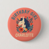 魔法のユニコーン 誕生日 プレート カスタマイズ可能 缶バッジ (正面)