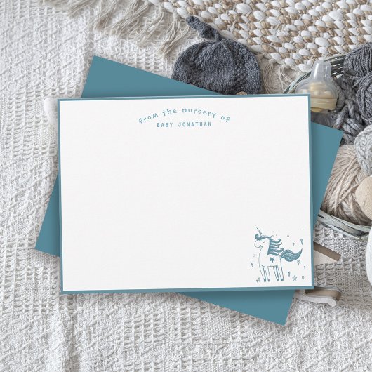魔法のユニコーン 赤ちゃんのゆりかごから ノートカード