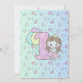 魔法のユニコーン- 1歳の誕生日パーティー招待状 招待状 (裏面)