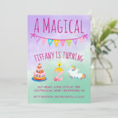 魔法のユニコーン 2歳の誕生日パーティー 招待状 (スタンド正面)