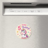 魔法のユニコーン 5歳の誕生日お祝い マグネット (インサイチュ (食洗機))