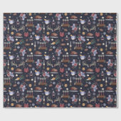 魔法のユール(キリスト降誕祭)ログウィンター至ウィッカ自然 ラッピングペーパー (フラット)