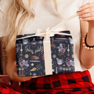 魔法のユール(キリスト降誕祭)ログウィンター至ウィッカ自然 ラッピングペーパー