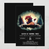 魔法のライオンの誕生日 招待状 (正面/裏面)