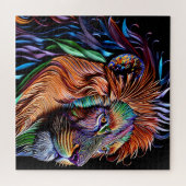 魔法のライオン – 紙クイリングスタイルワイルドコアクラフト ジグソーパズル (横)