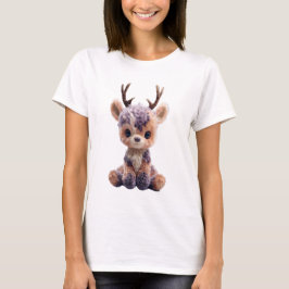 魔法のライラックの斑点のある森の子鹿の女性 Tシャツ