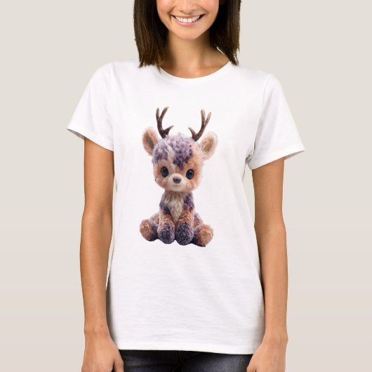 魔法のライラックの斑点のある森の子鹿の女性 Tシャツ (正面)