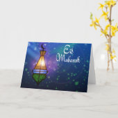 魔法のラマダン・ランタン – Eid Greeting Card カード (黄色い花)