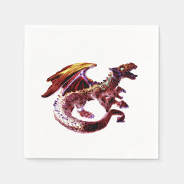 魔法のルビーレッドドラゴンお祝いパーティー スタンダードカクテルナプキン