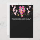 魔法のレインボーガールファンタジーグリッターライトフローラ 招待状 (裏面)