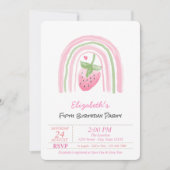 魔法のレインボーストロベリースター誕生日 招待状 (正面)