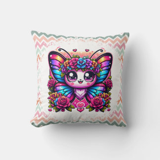 魔法のレインボーバタフライ クッション