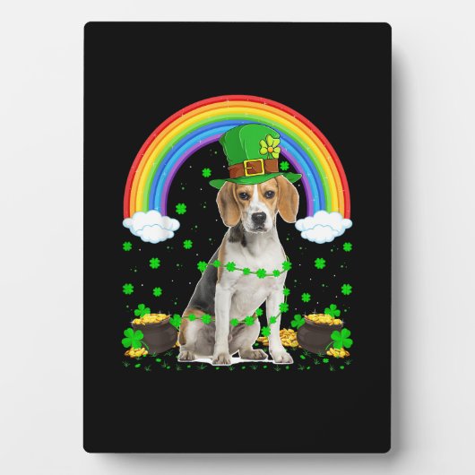魔法のレインボーレプレシャンBeagle Dog St. Patrick' フォトプラーク (正面)