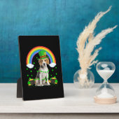 魔法のレインボーレプレシャンBeagle Dog St. Patrick' フォトプラーク (側面)