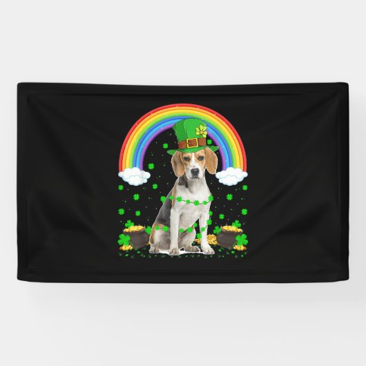 魔法のレインボーレプレシャンBeagle Dog St. Patrick' 横断幕 (横)