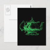 魔法のレトログリーン変更ライトテビクトリアンーポット ポストカード (正面/裏面)