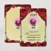 魔法のローズ イエロー&レッドのローズに魅せられて 出席のご連絡 出欠カード (正面/裏面)