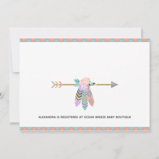 魔法のワイルドワンユニコーンピンク金ゴールド赤ちゃんシャワー 招待状 (裏面)