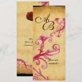 魔法のワックスシールベリー　モノグラム　パーチメント 招待状 (正面/裏面)