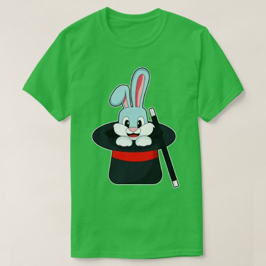 魔法のワンド帽子のウサギ Tシャツ (デザイン正面)