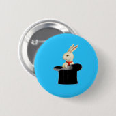 魔法のヴィンテージのシルクハットのウサギ 缶バッジ (正面&裏面)