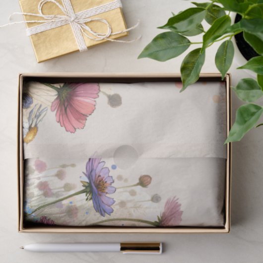 魔法のヴィンテージボヘミアンフラワーフェアリー、デクページ 薄葉紙 (ギフト)