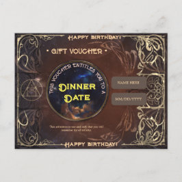 魔法のヴィンテージ ファンタジー 誕生日 ギフト バウチャー ポストカード