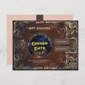 魔法のヴィンテージ ファンタジー 誕生日 ギフト バウチャー ポストカード (正面/裏面)