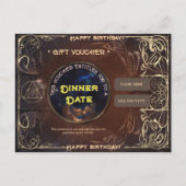 魔法のヴィンテージ ファンタジー 誕生日 ギフト バウチャー ポストカード (正面)