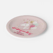 魔法の一歳の誕生日ユニコーン ペーパープレート (アングル)