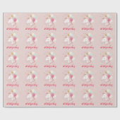 魔法の一歳の誕生日ユニコーン ラッピングペーパー (フラット)