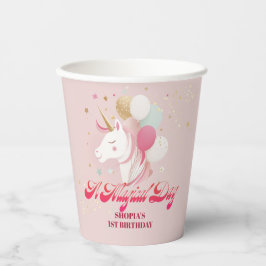 魔法の一歳の誕生日ユニコーン 紙コップ
