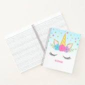 魔法の一角獣のパーソナライズされた子ども ノートブック (内部)