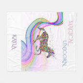 魔法の一角獣のフリースブランケットパーソナライズされた。 フリースブランケット (正面(横))